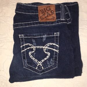 Boot cut, low rise jeans